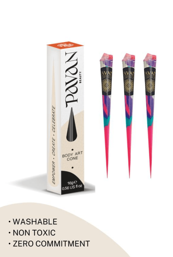 3 Pack Pastel Henna Cones